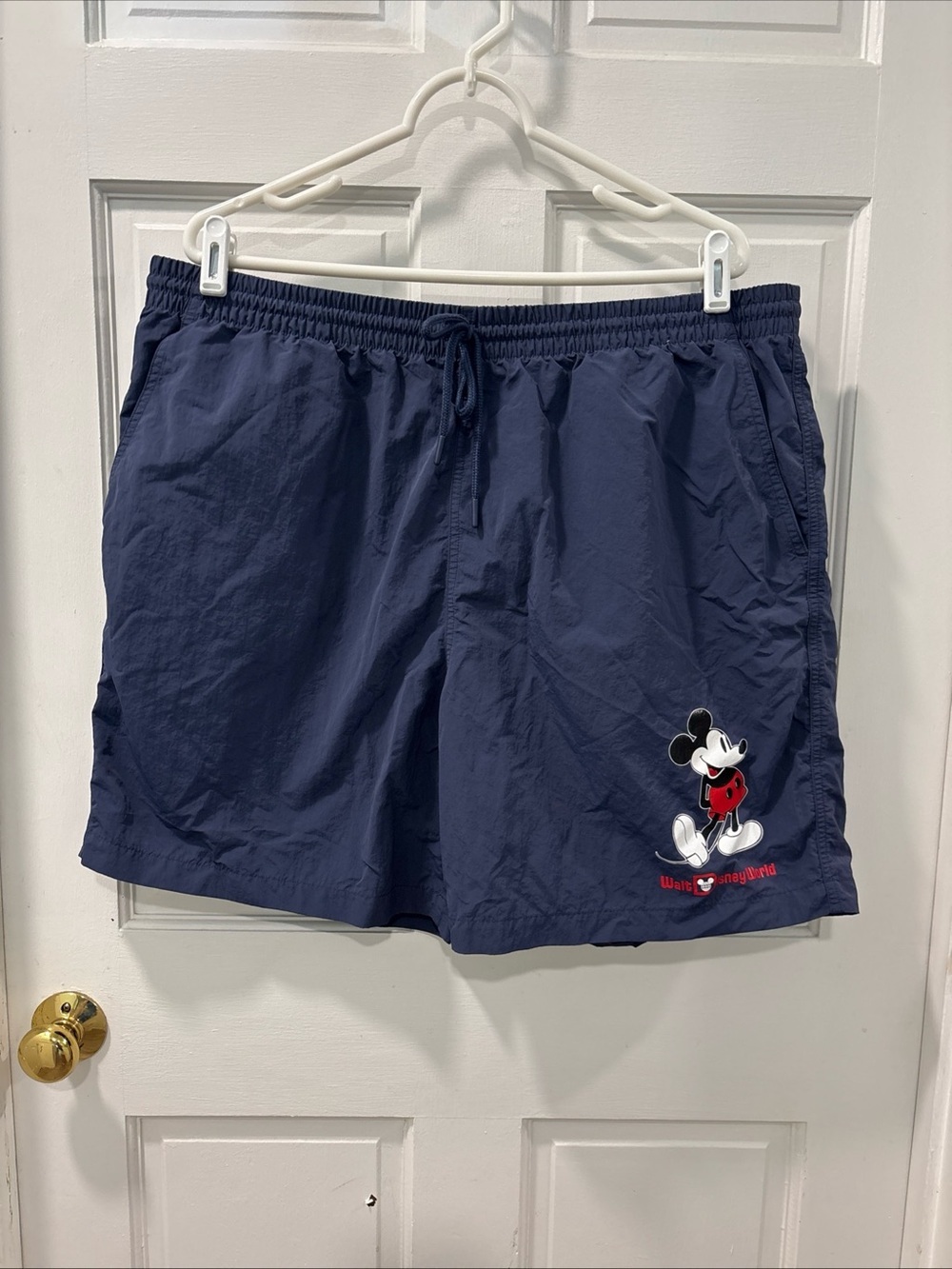 Walt Disney World Men’s Nylon Hybrid Shorts Size XL Navy Elastic Waist Stretch